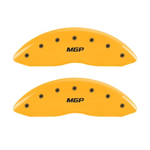MGP Front set 2 Caliper Covers Engraved Front MGP Yellow finish black ch