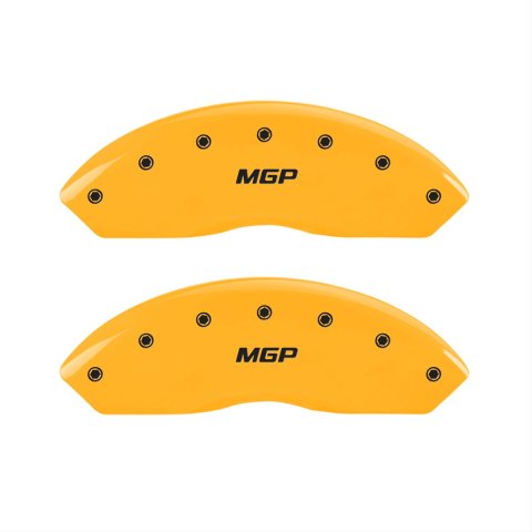 MGP 4 Caliper Covers Engraved Front & Rear MGP Yellow finish black ch