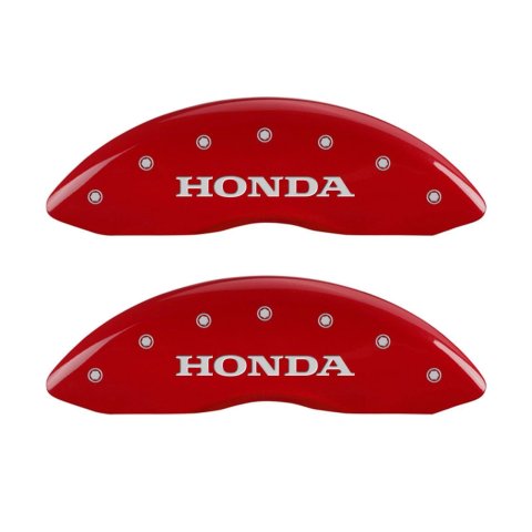 MGP 4 Caliper Covers Engraved Front & Rear Honda Red finish silver ch