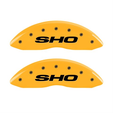 MGP 4 Caliper Covers Engraved Front & Rear SHO Yellow finish black ch