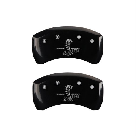MGP Rear set 2 Caliper Covers Engraved Rear GT350 Shelby & Cobra Black finish silver ch