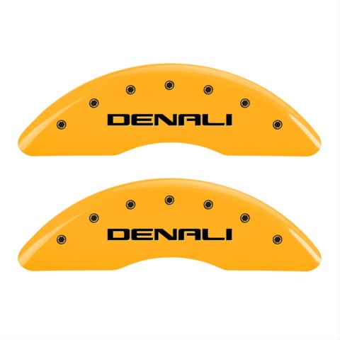 MGP 4 Caliper Covers Engraved Front & Rear Denali Yellow finish black ch