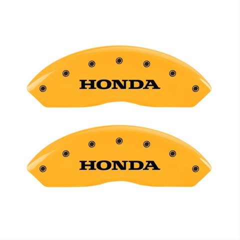 MGP 4 Caliper Covers Engraved Front Honda Engraved Rear H Logo Yellow finish black ch