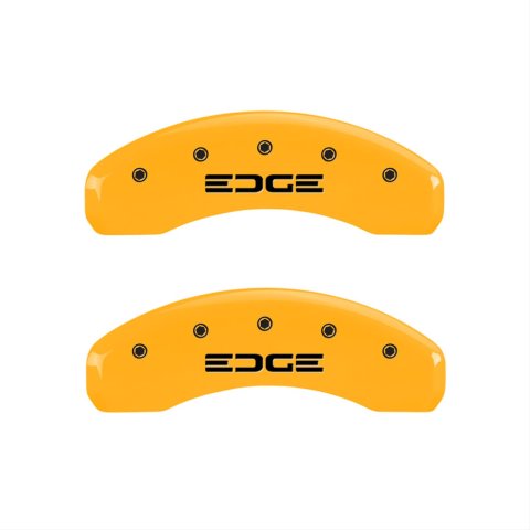 MGP 4 Caliper Covers Engraved Front & Rear Edge Yellow finish black ch