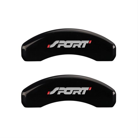 MGP 4 Caliper Covers Engraved Front & Rear No bolts/Sport Black finish silver ch