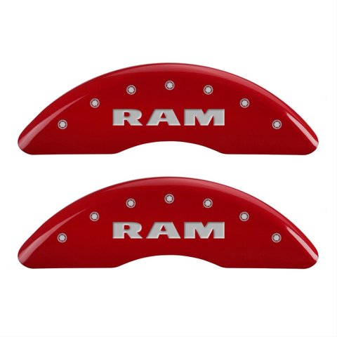 MGP 4 Caliper Covers Engraved Front & Rear RAM Red finish silver ch