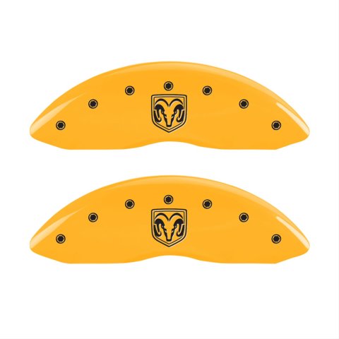 MGP 4 Caliper Covers Engraved Front RAM Engraved Rear RAMHEAD Yellow finish black ch