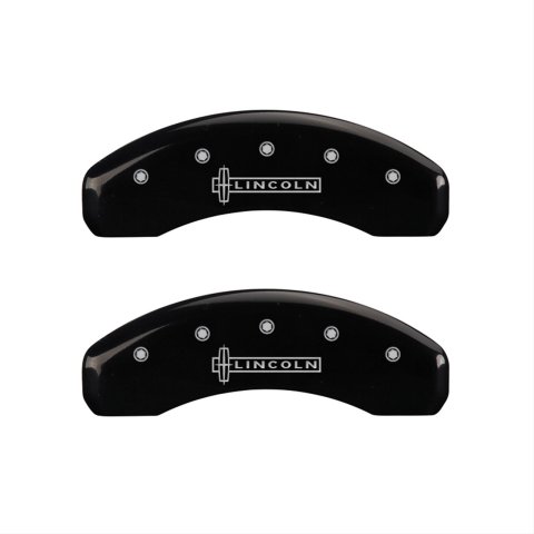 MGP 4 Caliper Covers Engraved Front & Rear Lincoln Black finish silver ch
