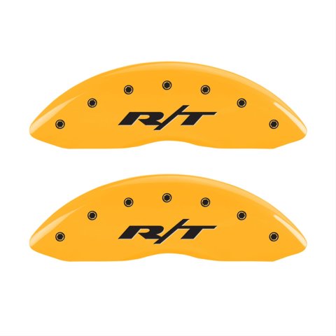 MGP 4 Caliper Covers Engraved Front & Rear RT Yellow finish black ch