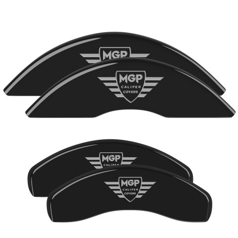 MGP 4 Caliper Covers Engraved Front & Rear MGP Black finish silver ch