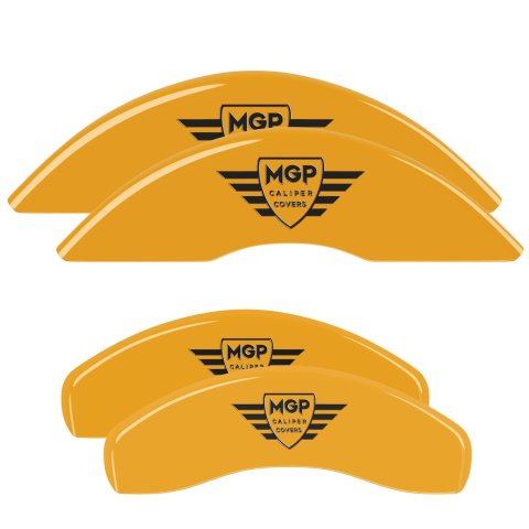 MGP 4 Caliper Covers Engraved Front & Rear MGP Yellow finish black ch