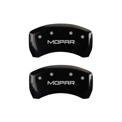 MGP 4 Caliper Covers Engraved Front & Rear MOPAR Black finish silver ch