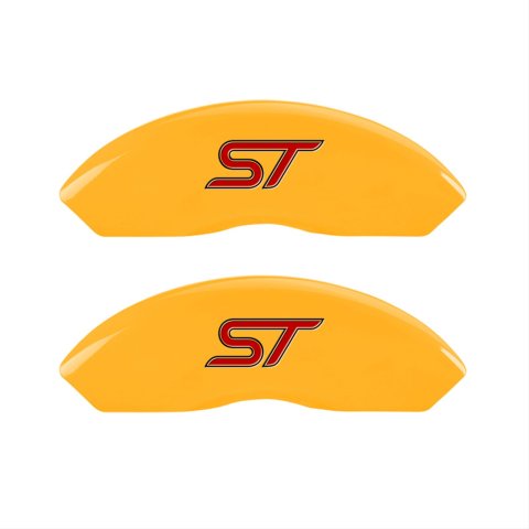 MGP 4 Caliper Covers Engraved Front & Rear No bolts/ST Yellow finish black ch