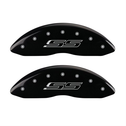 MGP 4 Caliper Covers Engraved Front & Rear Gen 5/SS Black finish silver ch