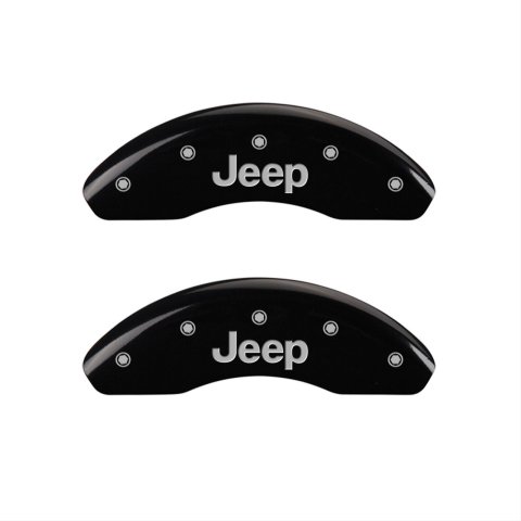 MGP 4 Caliper Covers Engraved Front & Rear JEEP Black finish silver ch