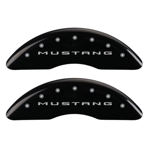 MGP 4 Caliper Covers Engraved Front 2015/Mustang Engraved Rear 2015/GT Black finish silver ch