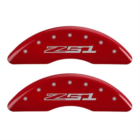MGP 4 Caliper Covers Engraved Front Corvette C7 Engraved Rear Z51/2015 Red finish silver ch