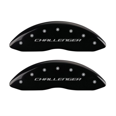 MGP 4 Caliper Covers Engraved Front & Rear Block/Challenger Black finish silver ch