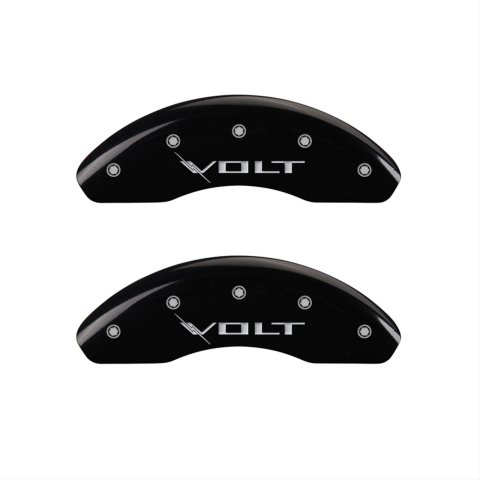 MGP 4 Caliper Covers Engraved Front & Rear Volt Black finish silver ch