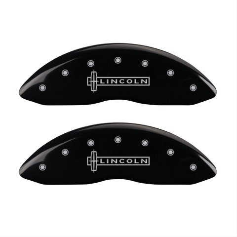 MGP 4 Caliper Covers Engraved Front Lincoln Engraved Rear MKX Black finish silver ch