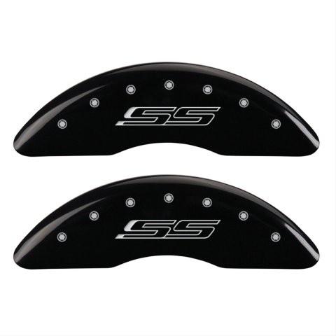 MGP 4 Caliper Covers Engraved Front & Rear Gen 5/SS Black finish silver ch