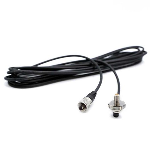 Rugged Radios 17 Ft Antenna Coax Cable with 3/8 NMO (TM) Thick Mount