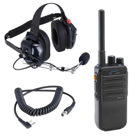 Rugged Radios Crew Chief - H42 Spotter Headset and Rugged Handheld Radio Package - Blue