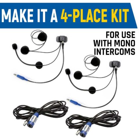 Rugged Radios Rear Seat Expansion Kit w/ Helmet Kits or Headsets/AlphaBass Headset - Behind the Head