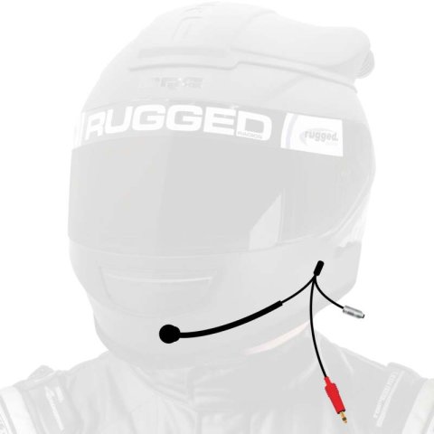 Rugged Radios NASCAR 3C Wired Open Face Helmet Kit with M102 Military Mic Straight Cord
