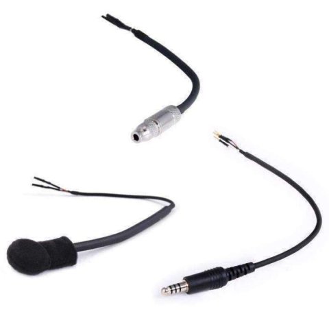 Rugged Radios Peltor 4-Conductor Helmet Kits Mic / 1/8 Ear Bud Jack / Straight