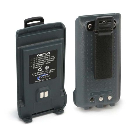 Rugged Radios GMR2 Replacement Lithium Battery w/12v Charge Port and Belt Clip Grey