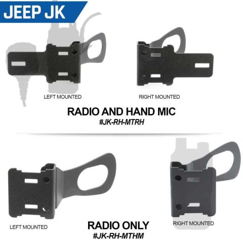 Rugged Radios Jeep JK/JKU/JL Handheld Radio Grab Bar Mount - Radio/Hand Mic Mount