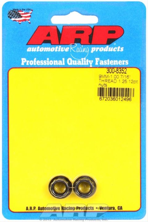 ARP M9 x 1.25 12pt Black Nut Kit (Set of 2)