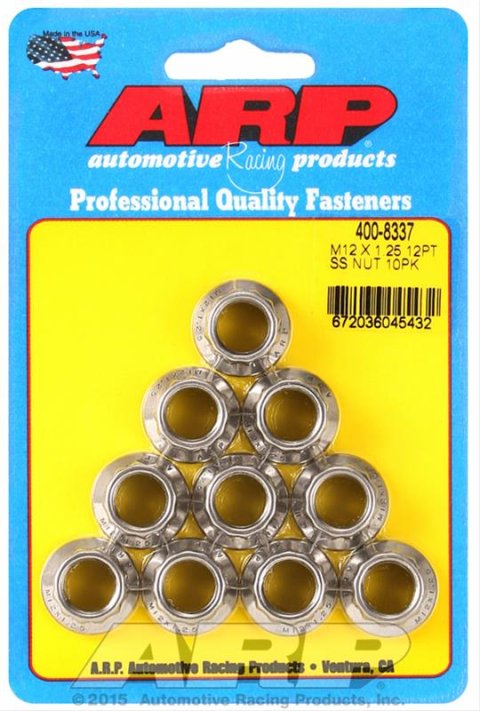 ARP M12 x 1.25 M14 WR 12pt Nut Kit - 10 Pack