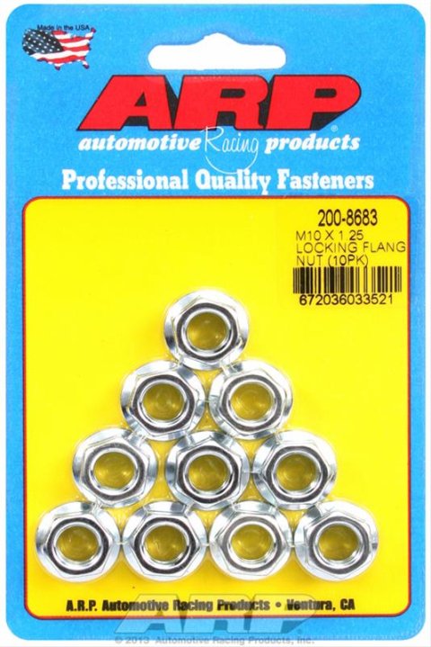 ARP M10 x 1.25 Locking Flange Nut Kit (10 pack)