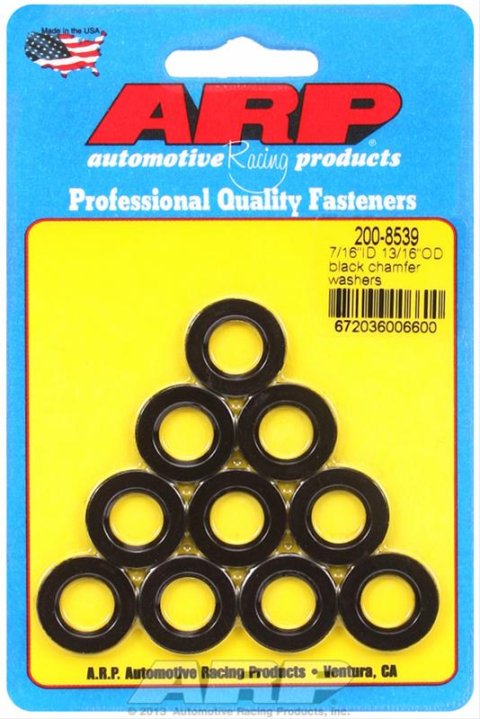 ARP 7/16inID 13/16inOD Black Chamfer Washers (Pack of 10)