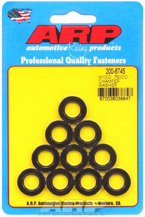 ARP M10 ID .750 OD Black Chamfer Black Washers (10 pack)