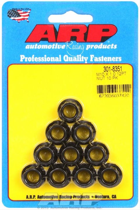 ARP M10 x 1.0 12pt Nut Kit (pkg of 10)