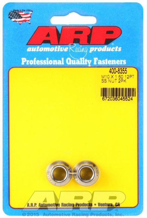 ARP M10 X 1.50 SS 12mm socket 12pt Nut Kit (2-pack)