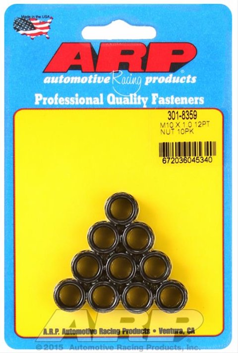 ARP M10 x 1.00 12-Point Nut Kit (Pack of 10)