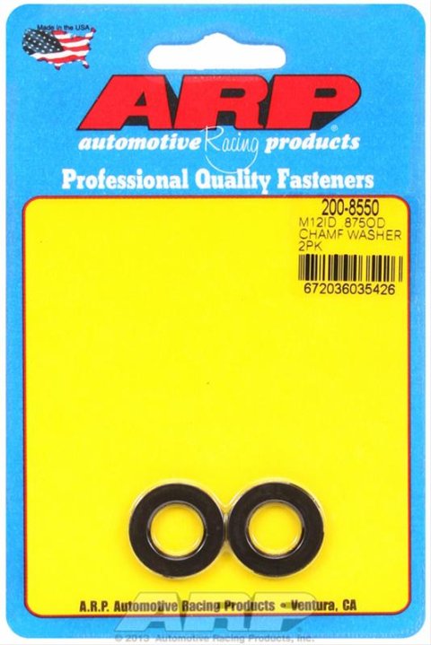 ARP M12 ID .875in OD Chamfer Black Washers - 2 Pack