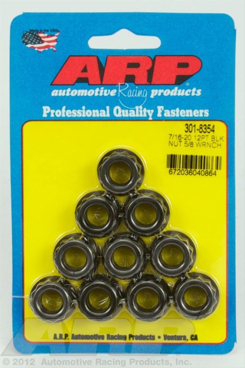 ARP 7/16-20 5/8 Socket 12 pt Nut Kit