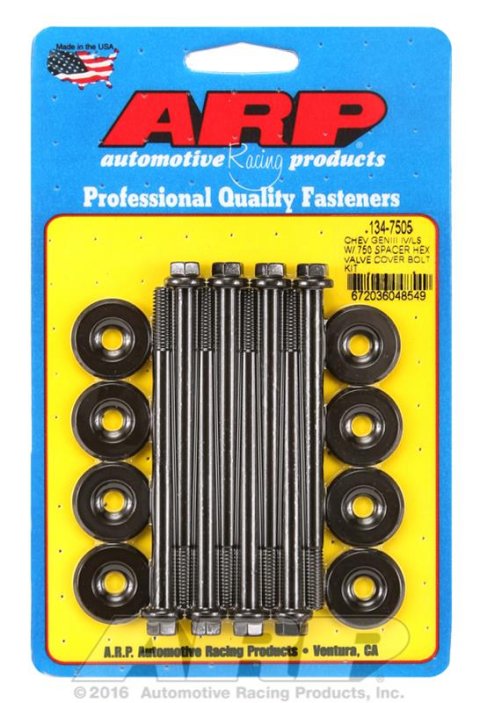 ARP Small Block Chevy GENIII/IV LS Series .750 Spacer Hex Valve Cover Bolt Kit - Black