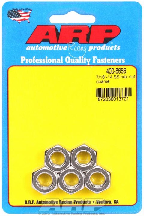 ARP 7/16-14 6PT Nut Kit SS - 5 PK