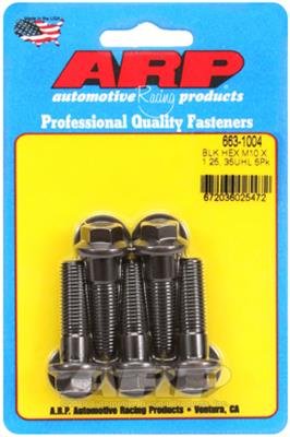 ARP M10 x 1.25 x 35 Hex Black Oxide Bolts (5/pkg)