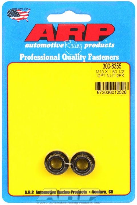 ARP M10 x1.5 1/2in 12pt Black Nut Kit (Set of 2)