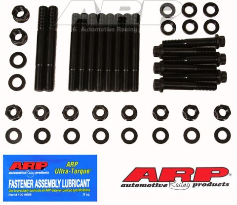 ARP Little M Iron Main Caps 4 Bolt Splayed Main Stud Kit - Black
