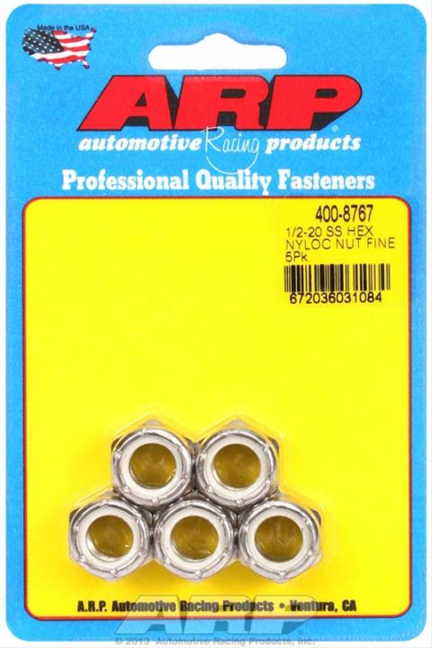 ARP 1/2-20 SS Fine Nyloc Hex Nut Kit