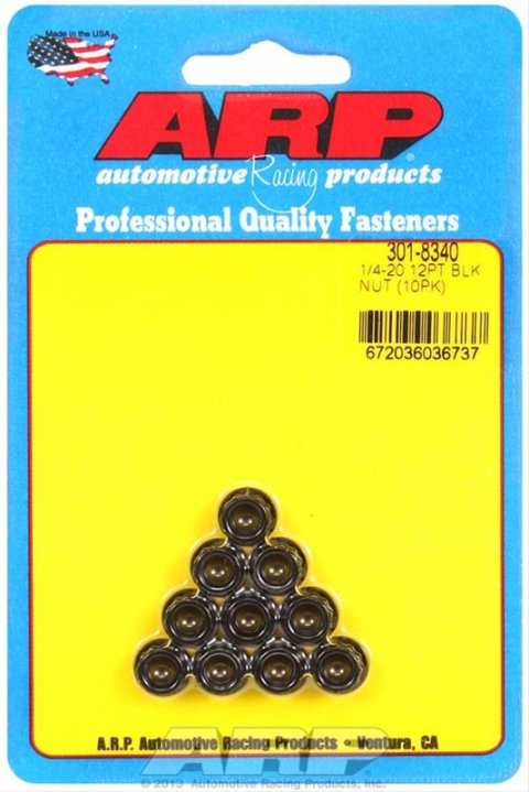 ARP 1/4 in.-20 RH Thread 12 Point Nuts - Set of 10