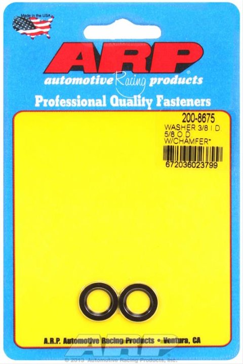 ARP 3/8 ID 5/8 OD Machined Chamfer Black Washer - 2 Pack